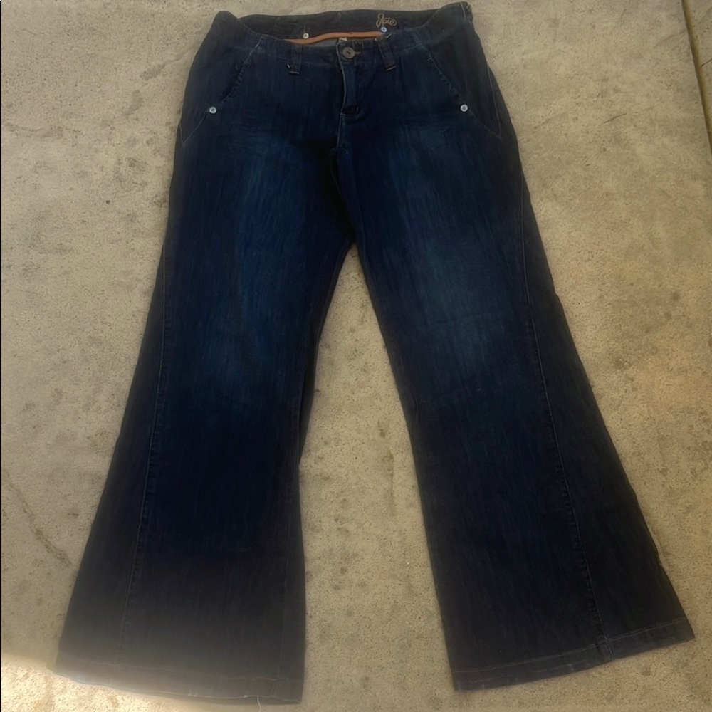 Joie Vintage Wide Flare Leg Back Buckle Med Wash Jeans Women's Size 12